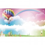 پوستر دیواری کودک بالن رنگین کمان مدل BKW037-2