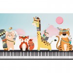 پوستر دیواری کودک پیانوی حیوانات مدل BKW136-2