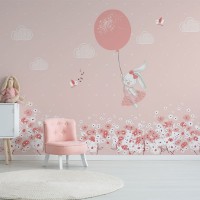 پوستر دیواری کودک خواب صورتی مدل BKW049-3