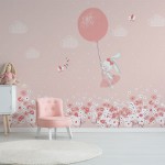 پوستر دیواری کودک خواب صورتی مدل BKW049-3