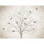 پوستر دیواری تک درخت پرندگان مدل BCW368-2