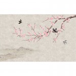 پوستر دیواری شکوفه های صورتی مدل BCW468-2