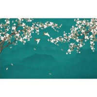 پوستر دیواری شکوفه های سپید مدل BCW443-2