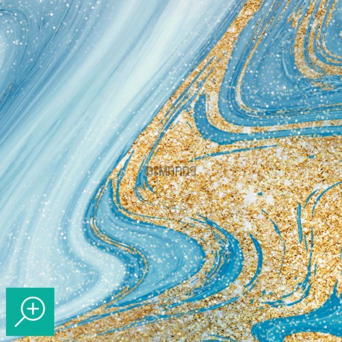 پوستر دیواری ابر و باد آبی و طلایی مدل BCW341-4