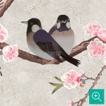 پوستر دیواری شکوفه های صورتی مدل BCW468-4