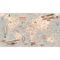 پوستر دیواری کودک نقشه جهان مدل BKW250-2