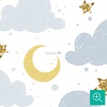 پوستر دیواری کودک ابر و ماه مدل BKW335-4