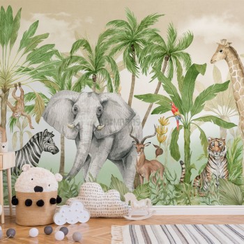 پوستر دیواری کودک جنگل حیوانات مدل BKW347-1