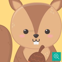 پوستر دیواری کودک جنگل پاییزی و حیوانات مدل BKW300-4
