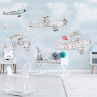 پوستر دیواری کودک هواپیماهای کوچولو مدل BKW024-1