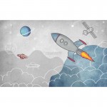 پوستر دیواری کودک سفر به فضا مدل BKW307-2