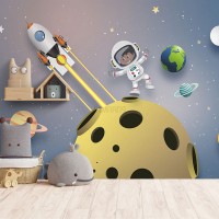 پوستر دیواری کودک فضانورد کوچک مدل BKW325-1