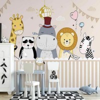 پوستر دیواری کودک مهمانی حیوانات مدل BKW333-1