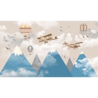 پوستر دیواری کودک بر فراز آسمان مدل BKW339-2