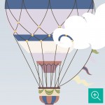 پوستر دیواری کودک پرواز بالون ها مدل BKW342-4