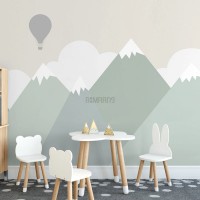 پوستر دیواری کودک کوهستان سرسبز مدل BKW372-1