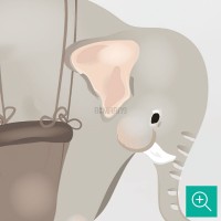پوستر دیواری کودک پرواز فیل بازیگوش مدل BKW411-4
