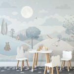 پوستر دیواری کودک در چمنزار مدل BKW422-1