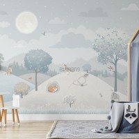 پوستر دیواری کودک در چمنزار مدل BKW422-3