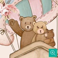 پوستر دیواری کودک خانواده خرس ها مدل BKW053-4