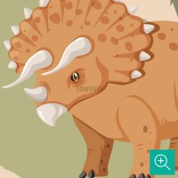 پوستر دیواری کودک نقشه جهان و دایناسورها مدل BKW443-4