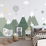پوستر دیواری کودک کوهستان و جغد مدل BKW440-1