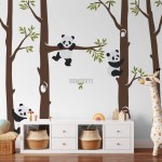 پوستر دیواری کودک پانداهای بازیگوش مدل BKW405-1