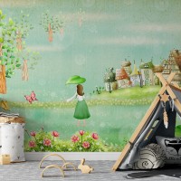 پوستر دیواری کودک دختر مزرعه دار مدل BKW081-3