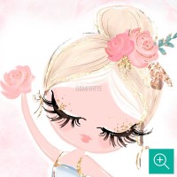 پوستر دیواری کودک پرنسس و اسب تک شاخ مدل BKW452-4