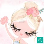 پوستر دیواری کودک پرنسس و اسب تک شاخ مدل BKW452-4