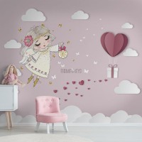 پوستر دیواری کودک پرواز پرنسس مدل BKW462-1