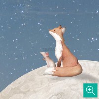 پوستر دیواری کودک روباه روی ماه مدل OR8-1-4