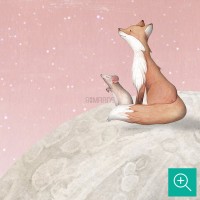 پوستر دیواری کودک روباه روی ماه مدل OR8-3-4