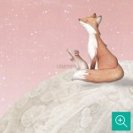 پوستر دیواری کودک روباه روی ماه مدل OR8-3-4