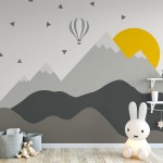 پوستر دیواری کودک کوهستان آفتابی مدل BKW085-1
