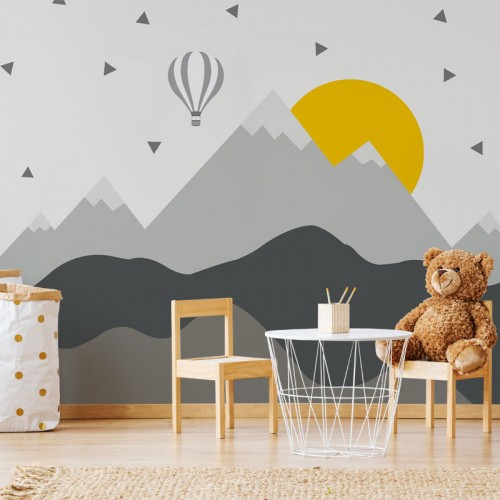 پوستر دیواری کودک کوهستان آفتابی مدل BKW085-3