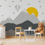 پوستر دیواری کودک کوهستان آفتابی مدل BKW085-3