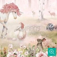 پوستر دیواری کودک جنگل تک‌شاخ‌ها مدل KB47-2-1