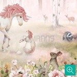 پوستر دیواری کودک جنگل تک‌شاخ‌ها مدل KB47-2-1