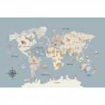 پوستر دیواری کودک نقشه جهان مدل AR26-1-2