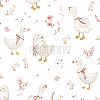 کاغذ دیواری کودک غاز ها و گلبرگ ها-1-1 2