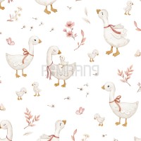 کاغذ دیواری کودک غاز ها و گلبرگ ها-1-2
