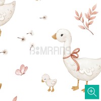 کاغذ دیواری کودک غاز ها و گلبرگ ها-1-4
