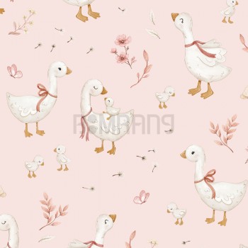 کاغذ دیواری کودک غاز ها و گلبرگ ها-3-1 2