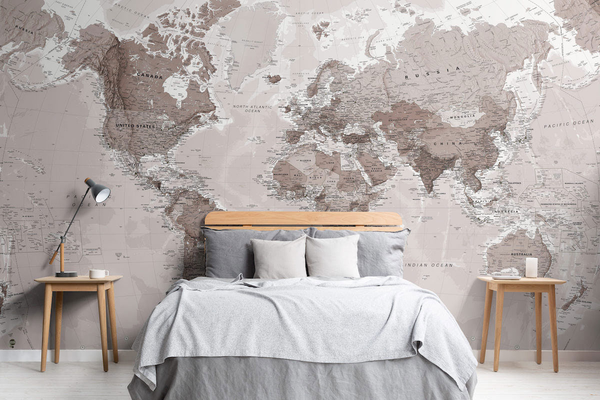 پوستر دیواری نقشه جهان بومرنگ